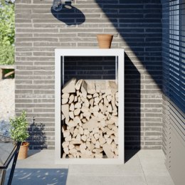 STOJAK NA DREWNO OPAŁOWE BIAŁY 60X40X100CM STALOWY