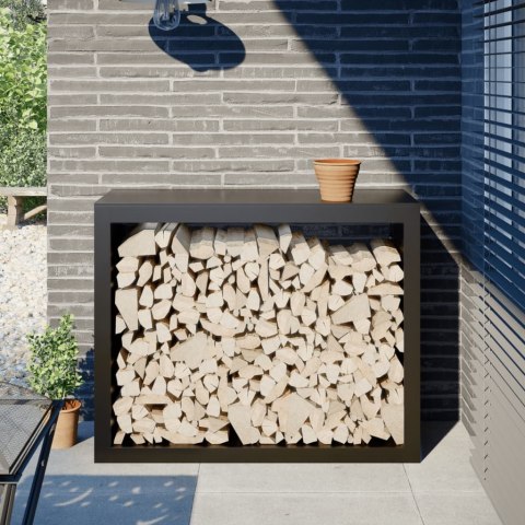 STOJAK NA DREWNO OPAŁOWE CZARNY 100X40X80CM STALOWY