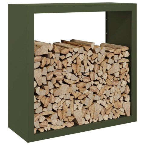 STOJAK NA DREWNO OPAŁOWE ZIELONY 100X40X100CM STALOWY