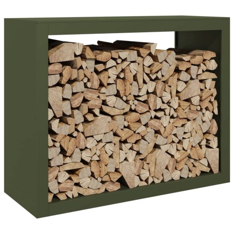 STOJAK NA DREWNO OPAŁOWE ZIELONY 100X40X80CM STALOWY