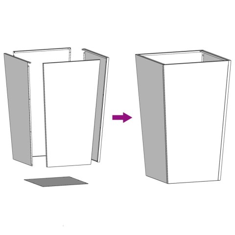 DONICA OGRODOWA ANTRACYTOWA 45X45X75CM STALOWA