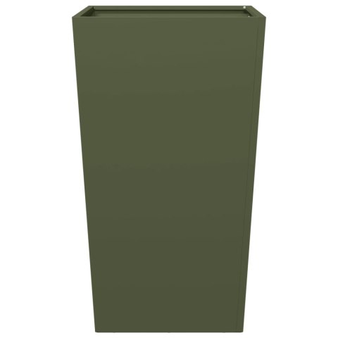 DONICA OGRODOWA OLIWKOWOZIELONA 45X45X75CM STALOWA