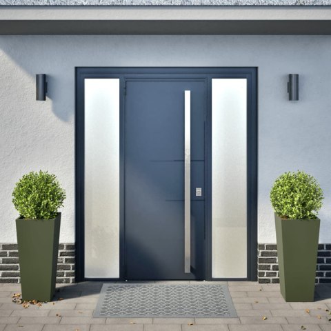 DONICE OGRODOWE 2 SZT. OLIWKOWOZIELONE 35X35X75CM STALOWE