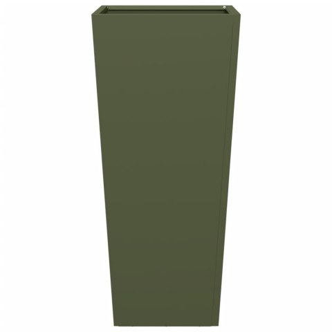 DONICE OGRODOWE 2 SZT. OLIWKOWOZIELONE 35X35X75CM STALOWE