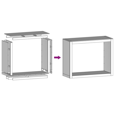 STOJAK NA DREWNO OPAŁOWE BIAŁY 100X40X80CM STALOWY