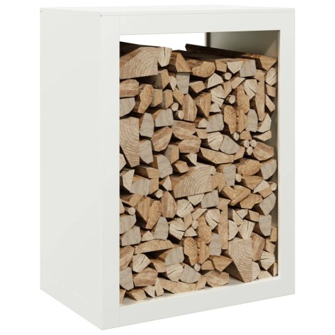 STOJAK NA DREWNO OPAŁOWE BIAŁY 60X40X80CM STALOWY