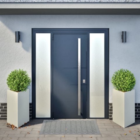 DONICE OGRODOWE 2 SZT. BIAŁE TRÓJKĄTNE 50X43X75CM STAL