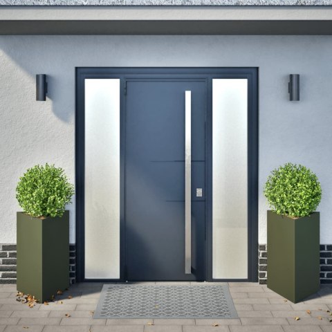 DONICE OGRODOWE 2 SZT. OLIWKOWE TRÓJKĄTNE 50X43X75CM