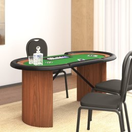 STÓŁ POKEROWY DLA 10 OS. TACA NA ŻETONY ZIELONY 160X80X75CM