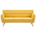 3-OSOBOWA SOFA TAPICEROWANA TKANINĄ 172X70X82CM ŻÓŁTA