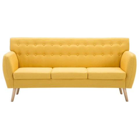 3-OSOBOWA SOFA TAPICEROWANA TKANINĄ 172X70X82CM ŻÓŁTA