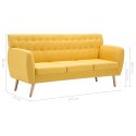 3-OSOBOWA SOFA TAPICEROWANA TKANINĄ 172X70X82CM ŻÓŁTA