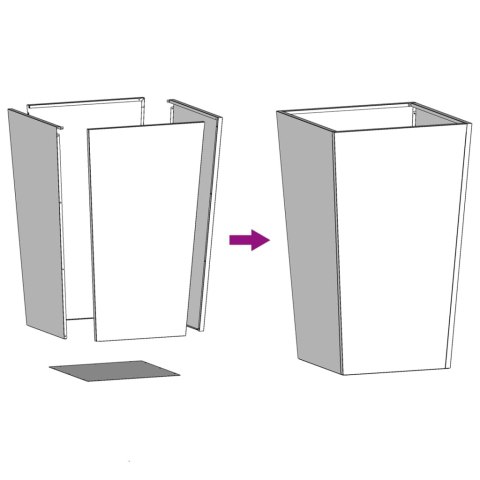 DONICE OGRODOWE 2 SZT. BIAŁE 45X45X75CM STALOWE