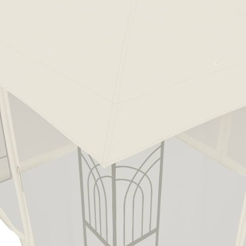 ALTANA Z PODWÓJNYM DACHEM I SIATKĄ WOKÓŁ KREMOWA 2,94X2,94M