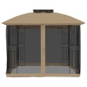ALTANA Z PODWÓJNYM DACHEM I SIATKĄ WOKÓŁ TAUPE 2,94X2,94M