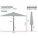 MADISON PARASOL TENERIFE 300CM OKRĄGŁY SZARY