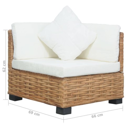 NAROŻNA SOFA Z PODUSZKAMI NATURALNY RATTAN