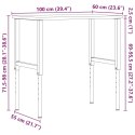 STOLIK ROBOCZY 100X60X(71,5-98)CM PROSTOKĄTNY DREWNO DĘBOWE