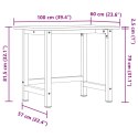 STOLIK ROBOCZY 100X60X81,5CM PROSTOKĄTNY LITE DREWNO DĘBOWE