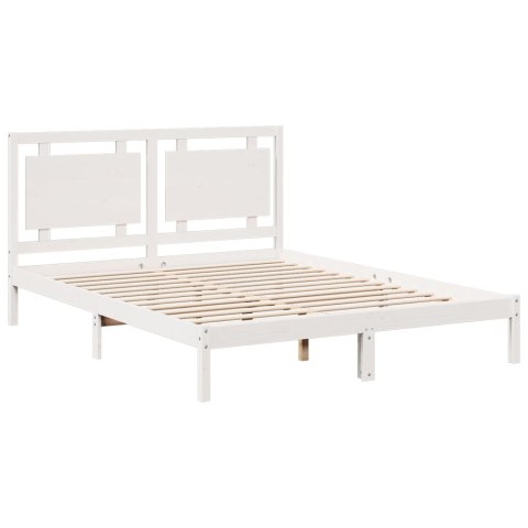 DŁUŻSZA RAMA ŁÓŻKA BIAŁA 160X210CM LITE DREWNO