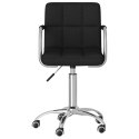 OBROTOWE KRZESŁO BIUROWE CZARNE TAPICEROWANE TKANINĄ