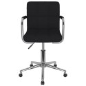 OBROTOWE KRZESŁO BIUROWE CZARNE TAPICEROWANE TKANINĄ