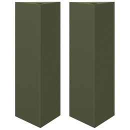 DONICE OGRODOWE 2 SZT. OLIWKOWE TRÓJKĄTNE 30X26X75CM