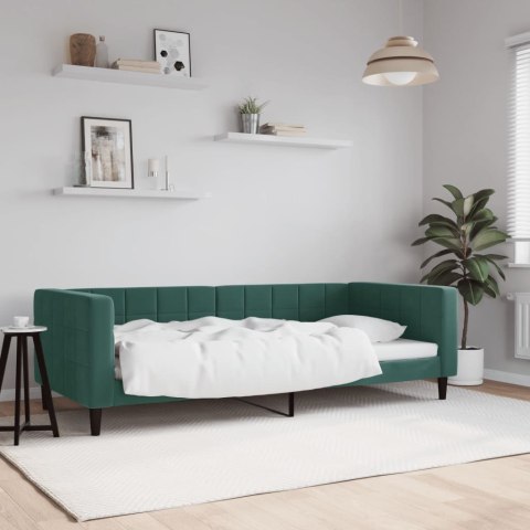 SOFA Z FUNKCJĄ SPANIA CIEMNOZIELONA 90X200CM AKSAMITNA