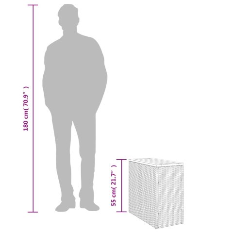 STOLIK OGRODOWY Z DREWNIANYM BLATEM CZARNY 58X27,5X55CM