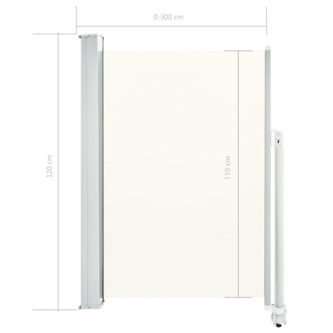 TARASOWA ZWIJANA MARKIZA BOCZNA 120X 300CM KREMOWA