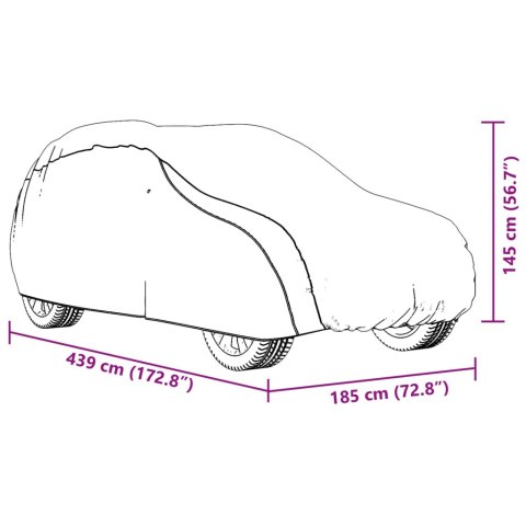 POKROWIEC NA SAMOCHÓD TYPU SUV Z PASKAMI PEŁNY SREBRNY M