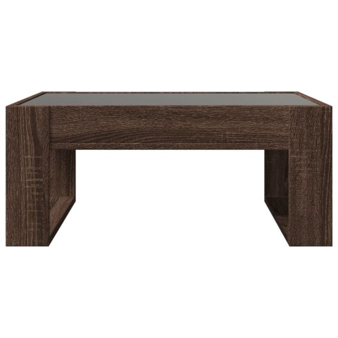 STOLIK KAWOWY Z LED INFINITY BRĄZOWY DĄB 70X53X30CM