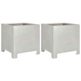 DONICE OGRODOWE 2 SZT. 30X30X30CM STAL NIERDZEWNA