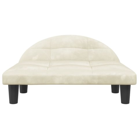 LEGOWISKO SOFA KANAPA DLA PSA KREMOWE 70X52X30CM AKSAMIT