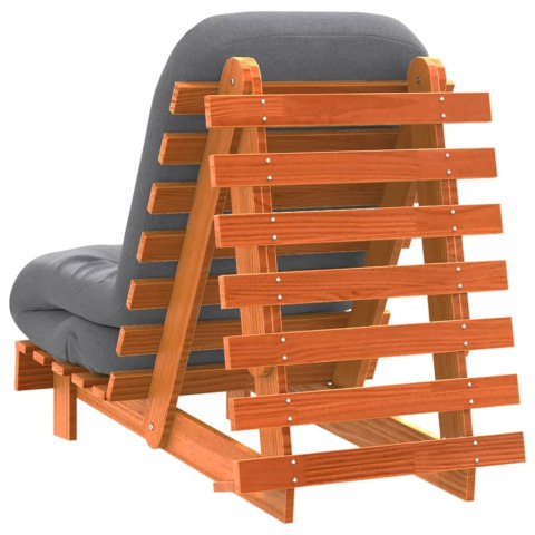 SOFA ROZKŁADANA FUTON Z MATERACEM WOSKOWY BRĄZ 60X206X11CM