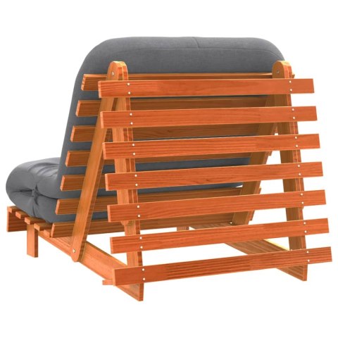 SOFA ROZKŁADANA FUTON Z MATERACEM WOSKOWY BRĄZ 80X206X11CM