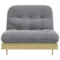 SOFA ROZKŁADANA TYPU FUTON Z MATERACEM 100X206X11CM SOSNOWA