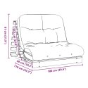 SOFA ROZKŁADANA TYPU FUTON Z MATERACEM 100X206X11CM SOSNOWA