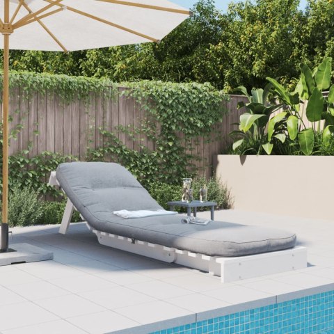 SOFA ROZKŁADANA TYPU FUTON Z MATERACEM BIAŁA 60X206X11CM