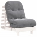 SOFA ROZKŁADANA TYPU FUTON Z MATERACEM BIAŁA 60X206X11CM