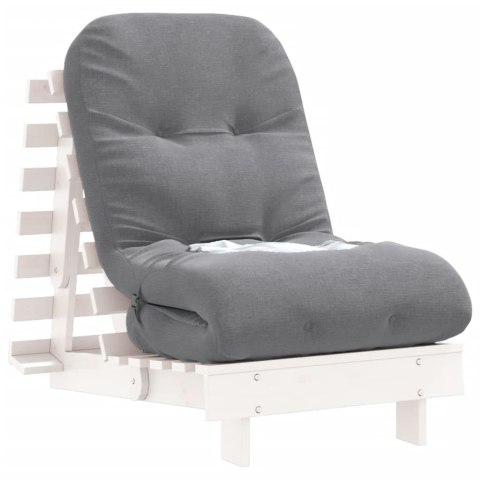 SOFA ROZKŁADANA TYPU FUTON Z MATERACEM BIAŁA 60X206X11CM