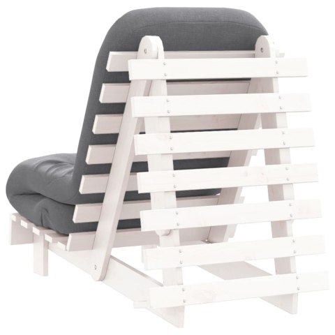 SOFA ROZKŁADANA TYPU FUTON Z MATERACEM BIAŁA 60X206X11CM