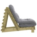 SOFA ROZKŁADANA TYPU FUTON Z MATERACEM 60X206X11CM SOSNOWA