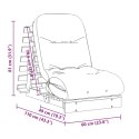 SOFA ROZKŁADANA TYPU FUTON Z MATERACEM 60X206X11CM SOSNOWA