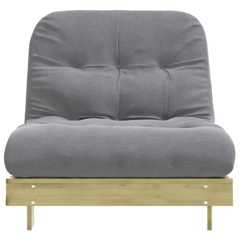 SOFA ROZKŁADANA TYPU FUTON Z MATERACEM 80X206X11CM SOSNOWA