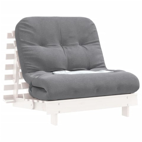 SOFA ROZKŁADANA TYPU FUTON Z MATERACEM BIAŁA 80X206X11CM
