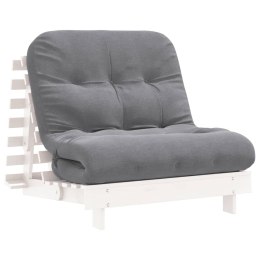 SOFA ROZKŁADANA TYPU FUTON Z MATERACEM BIAŁA 90X206X11CM