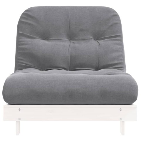 SOFA ROZKŁADANA TYPU FUTON Z MATERACEM BIAŁA 90X206X11CM