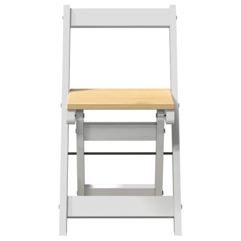 KRZESŁA STOŁOWE CORONA SKŁADANE 4 SZT. BIAŁE SOSNOWE