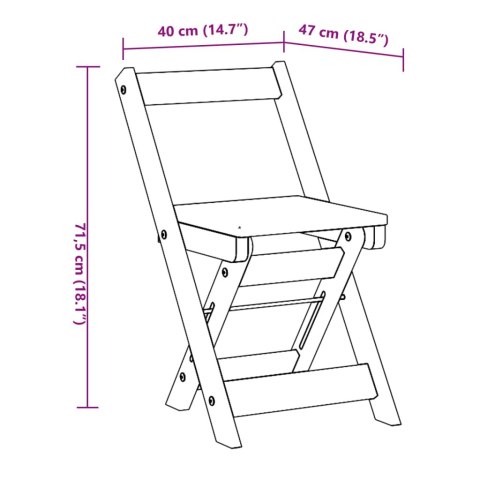 KRZESŁA STOŁOWE CORONA SKŁADANE 4 SZT. WOSKOWY BRĄZ SOSNOWE